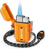 Torch Lighter, Double Jet Flame, Waterproof, Windproof, Refillable Butane Gas Lighters for Survival, Camping, Hiking, Grill