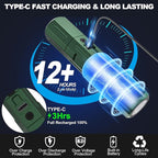 Banral Rechargeable Flashlights High Lumens - Super Bright Small Pocket Magnetic Flashlight, 8 Modes LED Tactical Flash Light, Dual Button Powerful Flashlight for Camping (2, Hunter Green)