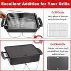 16"x10" Reversible Cast Iron Griddle for Weber Go-Anywhere Charcoal and Gas Grills, Portable Grill Griddle Plate for Indoor Stovetop/Outdoor Camping BBQ, Replacement for Weber 80631 70211 3634 67195
