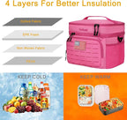 Portable Insulated Cooler Bag, Leakproof Soft-Sided Lunch Bag,8mm Insulation Keeps Cool 16+ for Camping, Beach, Picnics