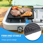 Ceramic Nonstick Reversible Griddle for Coleman Cascade & Triton, 8.5" x 8.5" Square Flat & Ribbed Camping Griddle (1 Pack) | Built-In Storage Fit, No-Wobble Stable Design, For 2-Burner Camp Stoves