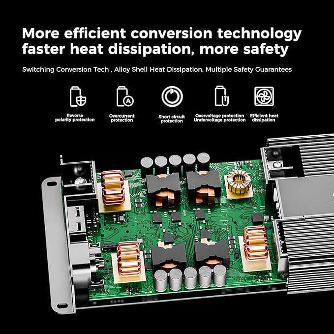 Alternator Charger Fleet 1000 Compatible with Power Station Solar Generators, Car and Solar Max 1000W Driving Car DC-DC Battery Charger sutible for Gasoline RVs,SUVs,Diesel Cars, Boats