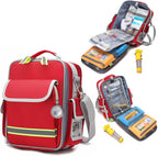 First Aid Bag Empty,Travel Rescue, Responder Storage Survival Trauma Emergency Backpack for Hiking Camping(Army Green)