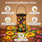 Colorful Sunflower Glow Solar Garden Lantern, Twinkle Halo Lantern, 2026 Waterproof Outdoor Solar Powered Hanging Light for Garden, Let Your Garden Bloom with Light After Sunset (B1-2PCS)