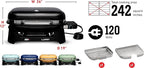 Weber Lumin Portable Outdoor Electric Barbecue Grill for Small Spaces and Travel, Seafoam Green