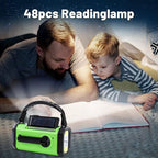 Emergency Hand Crank Radio with 10000mAh/37000mWh Battery Backup, AM FM NOAA Weather Radio, Type-C Charge,Solar Radio,SOS, 3 Modes LED Flashlight，Reading Lamp, Compass for Outdoor Survival