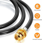 GasSaf 5FT Propane Hose, Propane Adapter 1lb to 20lb Converter, Propane Tank Gas Grill Hose Suitable for Weber Q Grill, Coleman Camping Stove, Buddy Heater and More Portable Grills