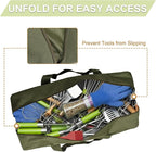 22" Upgraded Grill Tools Storage Bag, BBQ Utensil Holder with Pockets, Carry Bag for Outdoor Camping & Hiking BBQ, Gift for Men, Green