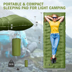 Sleeping Pad, 6" Extra Thick Camping Mat with Pillow Built-in Foot Pump, Ultra Comfortable Inflatable Sleeping Mat for Camping, Backpacking, Hiking, Camp Tent - Enjoy a Comfy Sleep