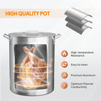 ROVSUN 30QT Turkey Fryer with 54000BTU Propane Gas Stove, Outdoor Aluminum Deep Fryer & Seafood Boiler for Crawfish crab Boiling with Lifting Hook, Turkey Rack, Basket, Marinade Injector, Thermometer