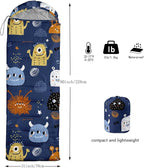 Kids Sleeping Bag for Boys Girls,Cute Puppy Print-Lightweight Warm Portable Outdoor Indoor-Waterproof Cold Weather Resistant Sleeping Bag for Camping Hiking