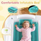Inflatable Toddler Travel Bed - Portable Toddler Kids Travel Bed with Safety Sides Complete Kids Air Mattress Set with High-Speed Pump, Ideal for Vacation Camping and Sleepover (60 Inches)