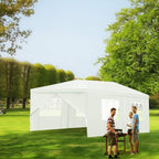 TANGKULA Outdoor Tent 10x20, White Party Wedding Tent Canopy with Removable Sidewalls, Portable Canopy Shelter Tent Pavilion for Market, Outside Tents for Events, Backyard
