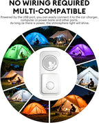 Rechargeable Camping Lights RGB, Portable LED Camping Lantern Tent Lights with USB Charging, Long Lasting Outdoor Camp Light for Hiking, Backpacking, Emergency, Party Decoration