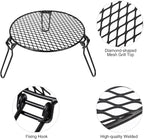 REDCAMP Folding Campfire Grill Grate Top for Solo Stove Bonfire, Portable Iron Campfire Tripod with Steel Grill for Bonfire Fire Pit, Dutch Oven, Open Fire Tripod Grill with Legs, Diameter: 18"