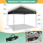 COBIZI 10x10 Pop Up Canopy Tent, Outdoor Party Tent with 4 Sidewall One Push Setup Glow, 3 Adjustable Height Air Vent Waterproof UPF50+, Bag, 4 Sandbag, 8 Stake, 4 Rope for Beach, Commercial