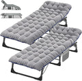DoCred Folding Camping Cot with Mattress, 2 Pack Heavy Duty Folding Cot for Adults, Portable Sleeping Cot Bed Adults Outdoor Bed with Carry Bag, Travel Camp Cots