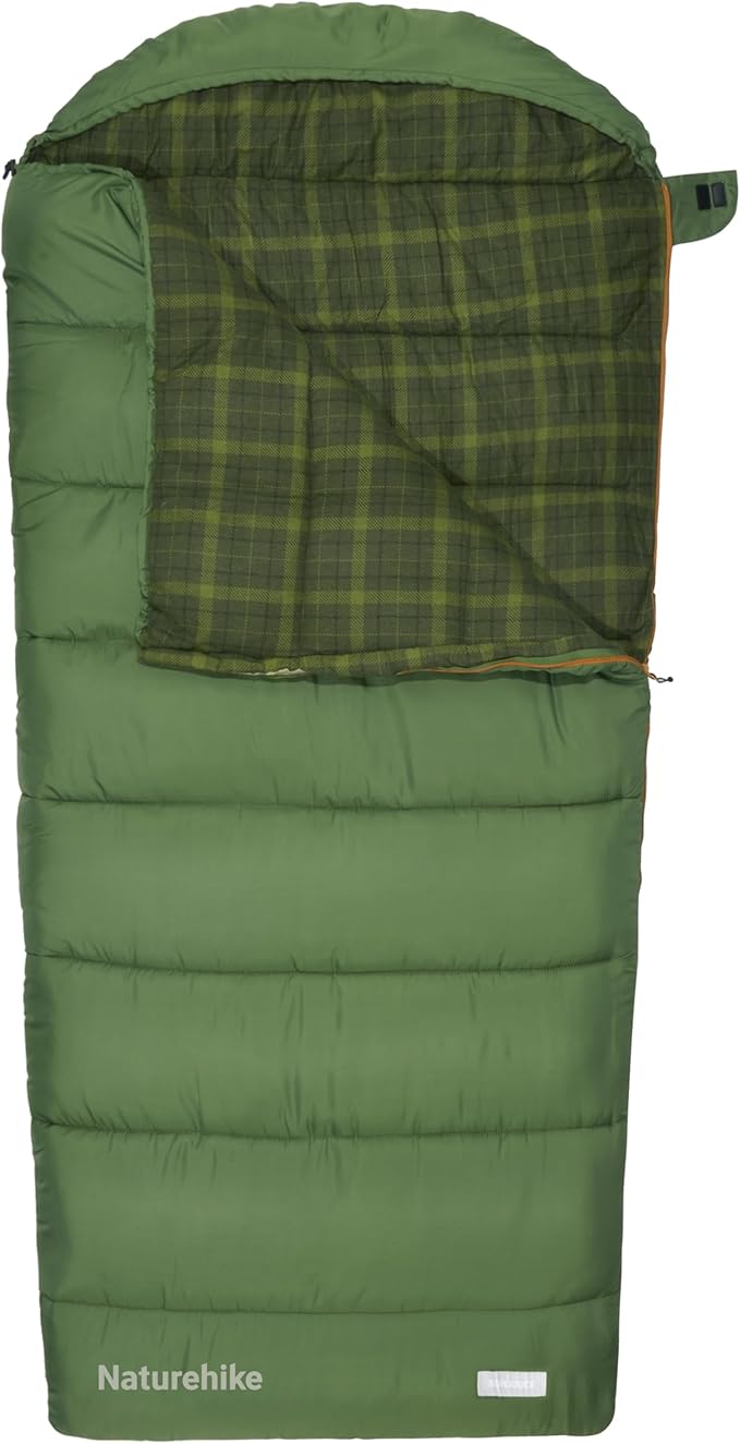 Naturehike Flannel Big and Tall Sleeping Bag for Adults, Cold Weather Sleeping Bag for All Seasons, XXL Sleeping Bags for Camping Hiking Hunting, Compression Sack Included