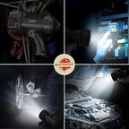 BUYSIGHT Rechargeable Spotlight Flashlight,Super high lumens Hand held Spotlight Waterproof Flashlight Hunting floodlight with red Filter (Graphite Black-COB)