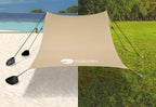 Beach Canopy Windproof Design, Sun Shelter UPF50+ Portable Family Tent with 6 Sandbags Anchors 10x10 FT 2 Pole Pop Up Outdoor Shelter for Beach, Camping, Fishing, Backyard