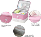 Travel Medicine Bag Organizer, Medical Bag Empty for First Responder Storage, Emergency Medical for Home, Travel, Camping, Car, Hiking & Outdoor Emergencies (Pink)