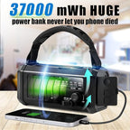 10000mAh Emergency Crank Radio,NOAA/AM/FM Weather Radio, Type-C Charge,Solar Charging,SOS, 3 Modes LED Torch, Reading Lamp, Compass for Outdoor Survival(Black)