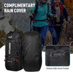 Hiking Backpack Camping Light Travel Backpack for Men Women with Shoe Compartment Rain Cover Can Hang Water Bag Green Blue Black Optional for Hiking Camping Traveling 60L Capacity