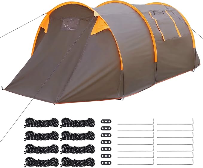 Generic Oxford 2-Person Backpacking Tent Windproof 4 Season Tent Rainproof Waterproof Tent for Camping Hiking Cycling