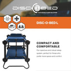 Disc-O-Bed Large Outdoor Convertible 2 Person Bench and Double Camping Cot Portable Bed Bunk System for Adults, Navy