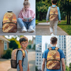 Lizard Backpack with Lunch 2Nd Grade Backpack Boys Fashion Portable Boys Bookbag Age 6-8 with Lunch Box 4 in 1 School Bag for Boy 6-7 Travel Hiking Daypack Outdoor Camping