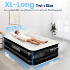 Twin XL Air Mattress with Built in Pump, Upgraded 80" Extra Long Twin Size Air Mattress, Multi-Layer Leakproof & Support 500 lbs, 2-Min Fast Inflation, Blow Up Bed for Home Camping Guests