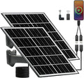 5V 16W Solar Panel for Security Camera IP65 Waterproof USB Solar Panel Charger Type-C Port、Micro USB Port＆DC Port Solar Sanels for Cameras with 9.8ft Charging Cable(8W black-2pack)