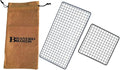 Portable Bushcraft Stainless BBQ Cooking Grill Grate, Bamboo Cutting Board, Burlap Bag, Mini Knife, Fire Starter Kits. Camping, Campfires, Backpacking, Hunting & Fishing Gear