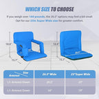 Nova Microdermabrasion 20.5"/25" Wide Stadium Seat for Bleachers w/Back Support Padded Cushion Portable Reclining Bleacher Seats Camping Stadium Chair Waterproof