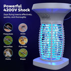 Solar Bug Zapper Outdoor, Mosquito Zapper Outdoor Waterproof Electric Fly Zapper Rechargeable Mosquito Killer with Solar Panel, 4200V Fly Trap Indoor for Home Backyard, Patio, Garden, Camping