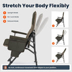 Overmont Heated Camping Chair with High Back - 3 Heat Levels 2-Zone Separately Heating - 450 LBS Support Heavy Duty Folding Chair Portable for Adults Patent No.: US D1.028.543S - Battery NOT Included