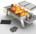 Foldable Small Charcoal Grill - Stainless Steel & High - Temp Resistant, Perfect for 2-3 Outdoor Enthusiasts! Ideal for Camping, BBQs, Picnics & Tailgating, Super Portable Yakitori Grills