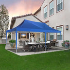 COBIZI 10x20 Pop Up Canopy Tent with Sidewalls,Party Tent Outdoor Gazebos, Waterproof & UV50+,3 Adjustable Heights,Higher Frame Design - Extra Tall for Parties Backyard,Weddings,Markets, Blue