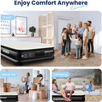 Air Mattress Queen with Built in Pump, Inflatable Blow Up Mattress 18" Raised, Multi-Layer Leakproof, Heavy-Duty Support 800 lbs, Air Bed Queen Size for Home Guests Camping, 3-Min Inflation