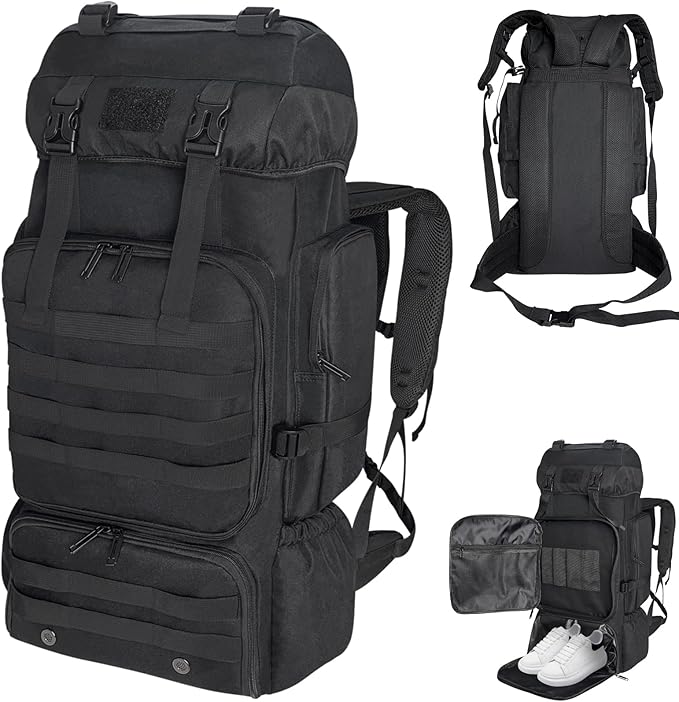 80L 100 liters Hiking Backpack Camping Rucksack, Men Outdoor Travel Climbing Knapsack Mountaineering Trekking Backpack