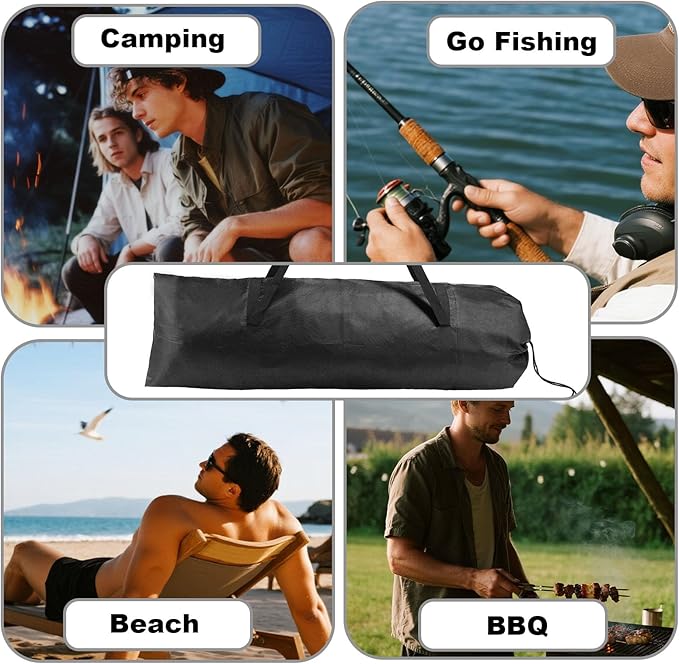 2pcs Camping Chair Replacement Bag, 43.31x14.96in Portable Folding Large Storage Bag with Double-Handle Straps and Drawstring for Hammock Yoga Mat Poles Tent Travel Accessories(No Chair Included)