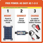 Optimate Solar Duo 10W, TM522-D1, 6-Step 12V / 12.8V 0.83A Weatherproof Solar Battery Saving Charger & maintainer