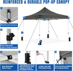Yesker 10x10 Pop Up Canopy Tent with 4 Sidewalls Portable Folding Outdoor Canopy Easy Setup Gazebo Waterproof Instant Popup Shelter Tent w Wheeled Carry Bag sandbags for Events Parties Camping, Gray