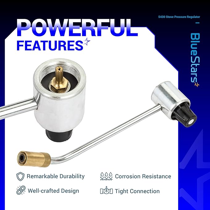 BlueStars Upgraded 5430 Gas Stove Pressure Regulator Replacement for Coleman Propane Stoves Grills, Fold N Go Stove Accessories - Maintains Stable LP Gas Flow, NOT Compatible with Roadtrip LXE Grills