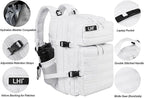 LHI Military Tactical Backpack for Men and Women 45L Army 3 Days Assault Pack Bag Large Rucksack with Molle System - White
