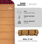 TETON Sports Deer Hunter Sleeping Bag, Warm and Comfortable Camping Sleeping Bag, Teton Tough Canvas Shell for Camping, Hunting, and Cold Weather
