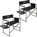 YOUNG WOOD Camping Directors Chair with Side Table, Foldable and Portable, Fishing,Trip,Picnic,Hike，Lawn,Sports,Beach,Outdoor Camping Chair for Adults,Drink Holder and Mobile Storage,2p