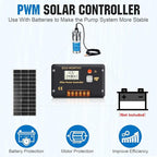 ECO-WORTHY 24V Solar Water Pump Kit, Large Flow 3.2GPM, 2pcs 100 Watts Solar Panel + Submersible Well Pump + 20A Controller + 16ft Cables for Off-grid Irrigation,Garden Camping