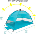 Alvantor® Beach Tent Beach Umbrella Outdoor Sun Shelter Cabana Automatic Instant Pop-Up UPF 50+ Portable Beach Shade Camping Fishing Hiking Canopy Easy Set Up Light Weight Windproof for 2-3 Person