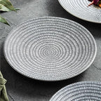 Camping Plates Ceramic Dinner Plate Creative Western Steak Pasta Frosted Special Hotel Tableware Decorative Plate(Large)